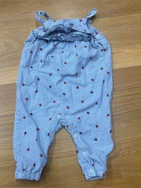 H&M Striped Ladybug Baby Romper